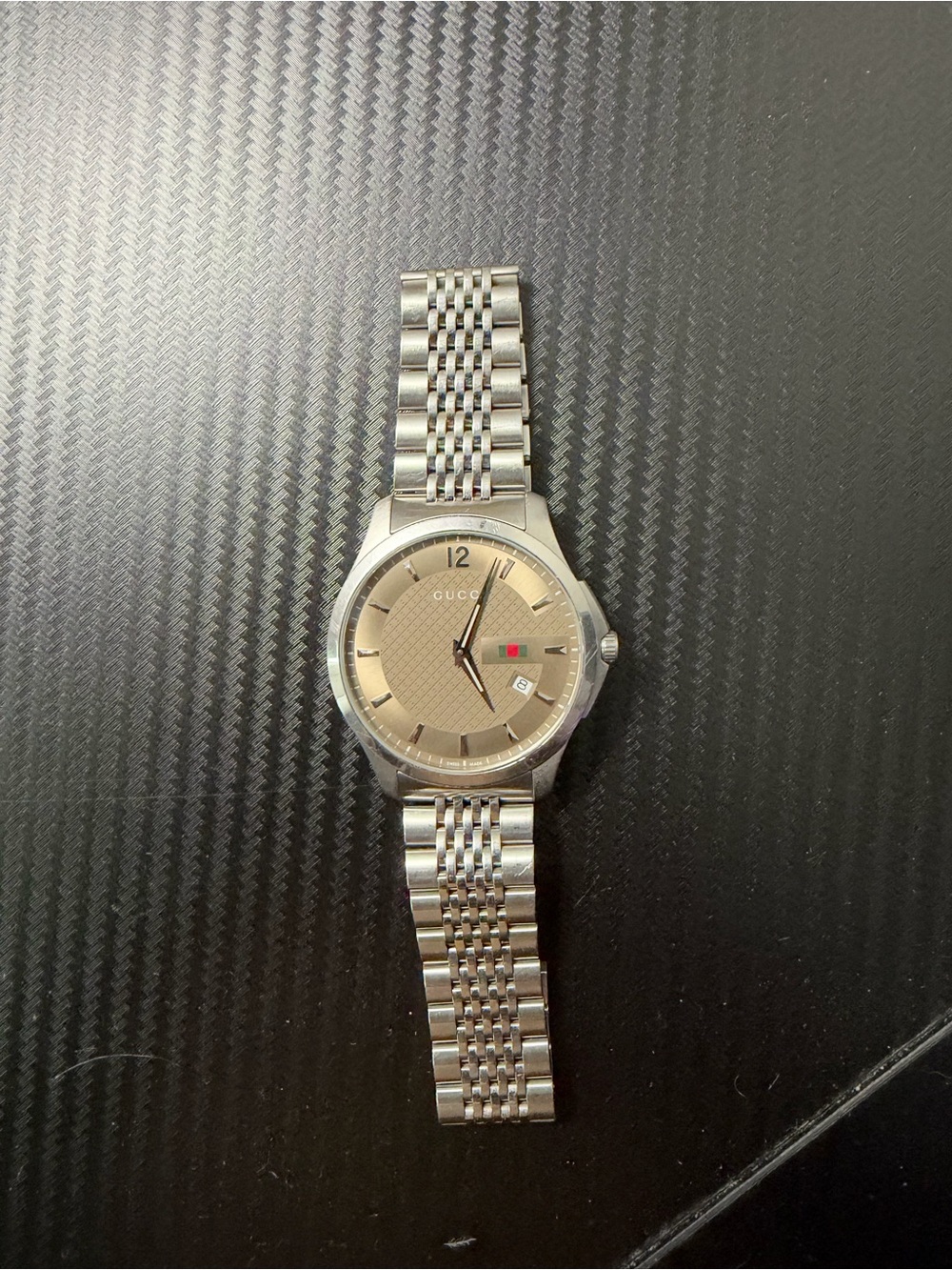 Gucci Men’s Stainless Steel Watch — Champagne Dial